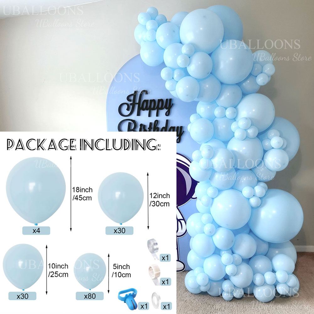 148pcs Light Blue Balloons Arc - đánh giá và giá Balloon Arch Kit