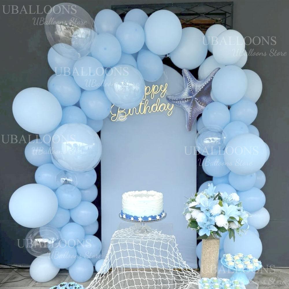 148pcs Light Blue Balloons Arc - đánh giá và giá Balloon Arch Kit