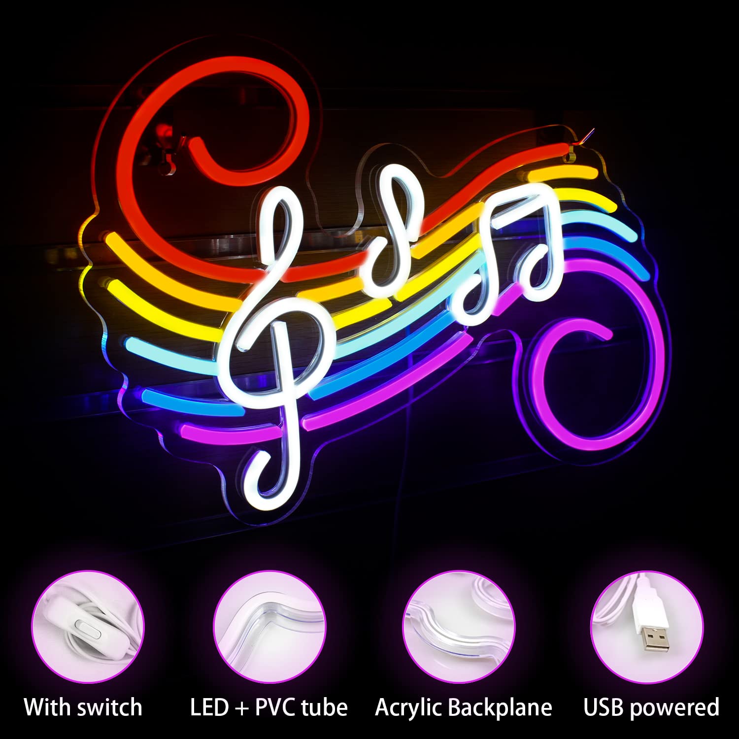 Music Notes Neon Sign Customiz - đánh giá và giá Neon Sign Party