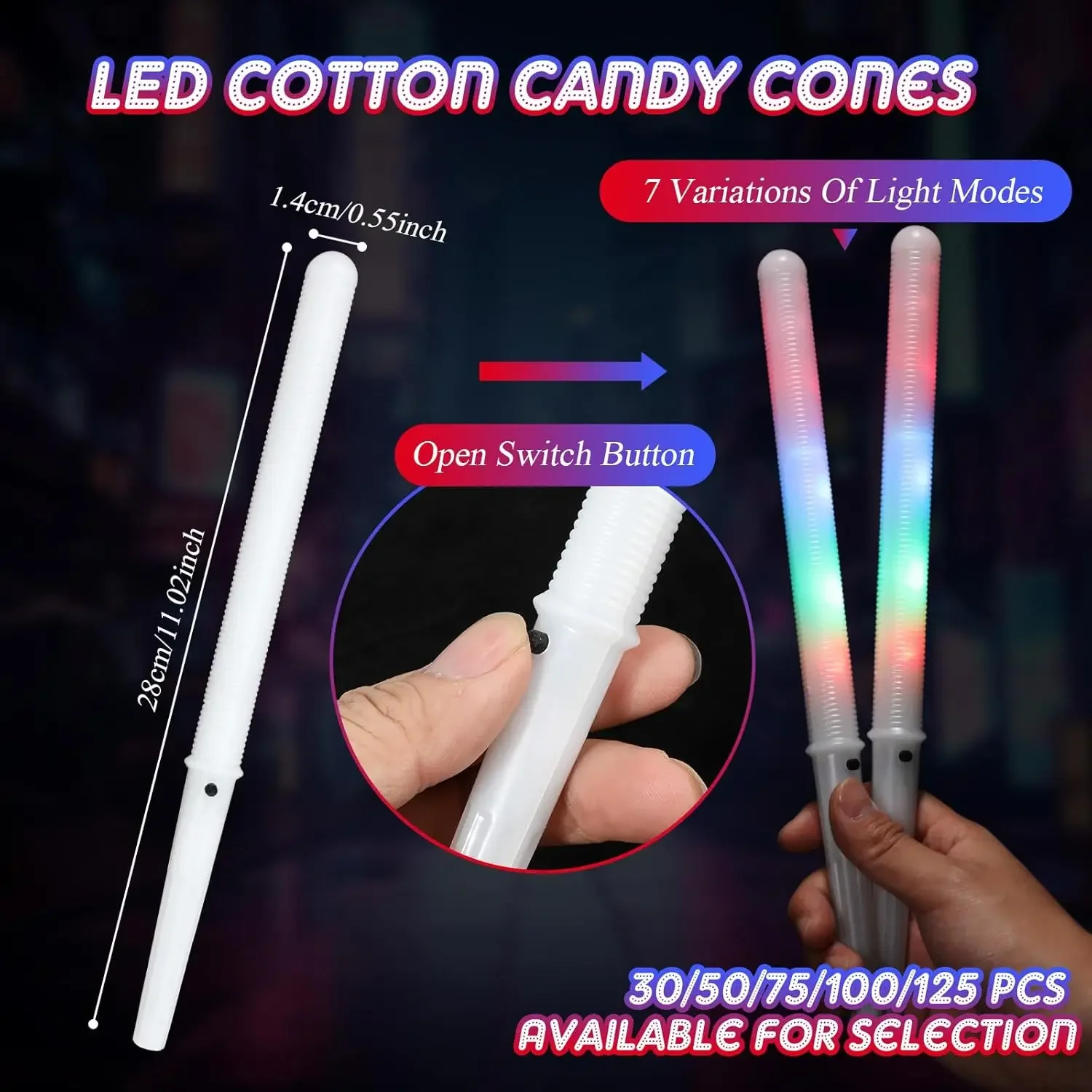 10/30pcs LED Cotton Candy Cone - đánh giá và giá Cotton Candy Cone