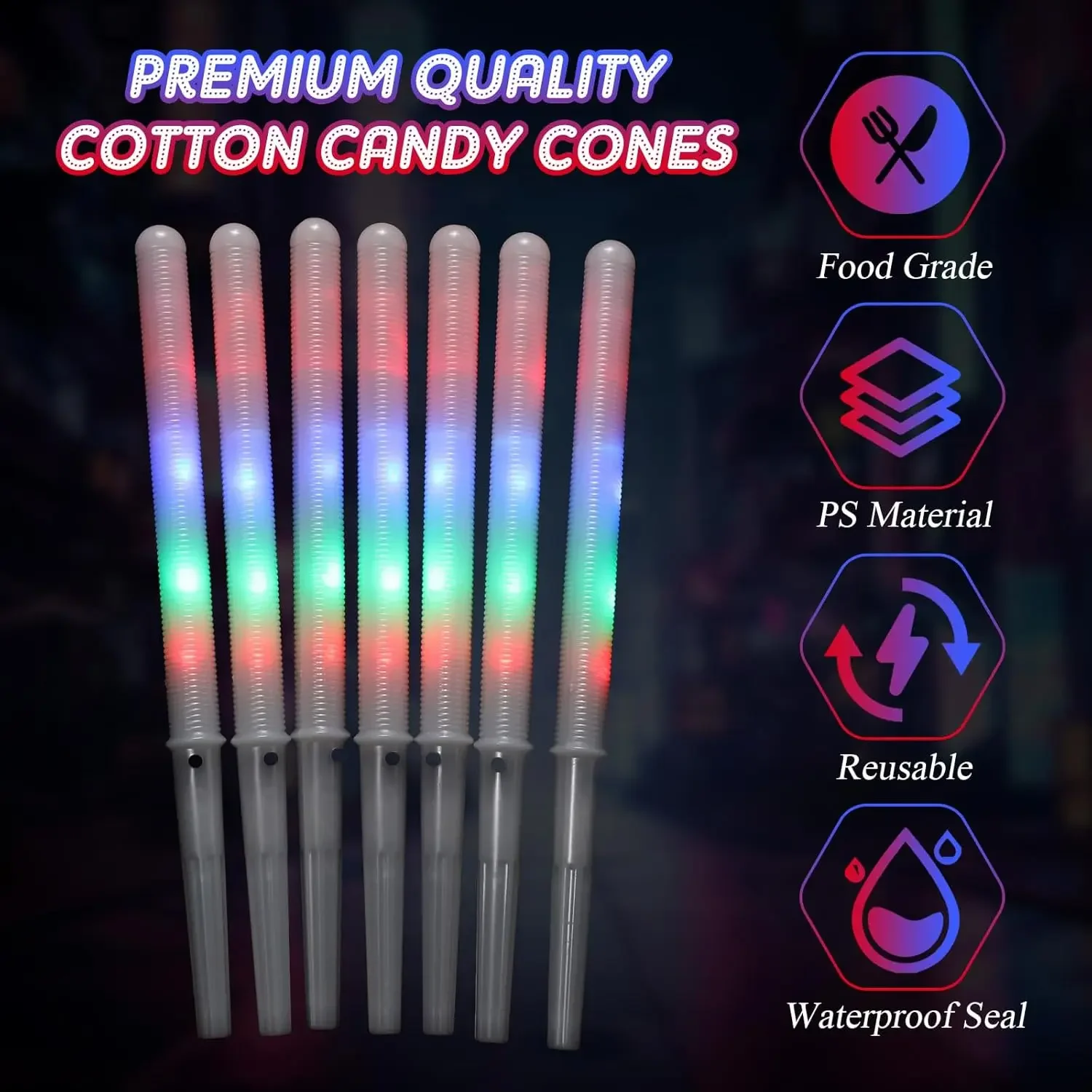 10/30pcs LED Cotton Candy Cone - đánh giá và giá Cotton Candy Cone