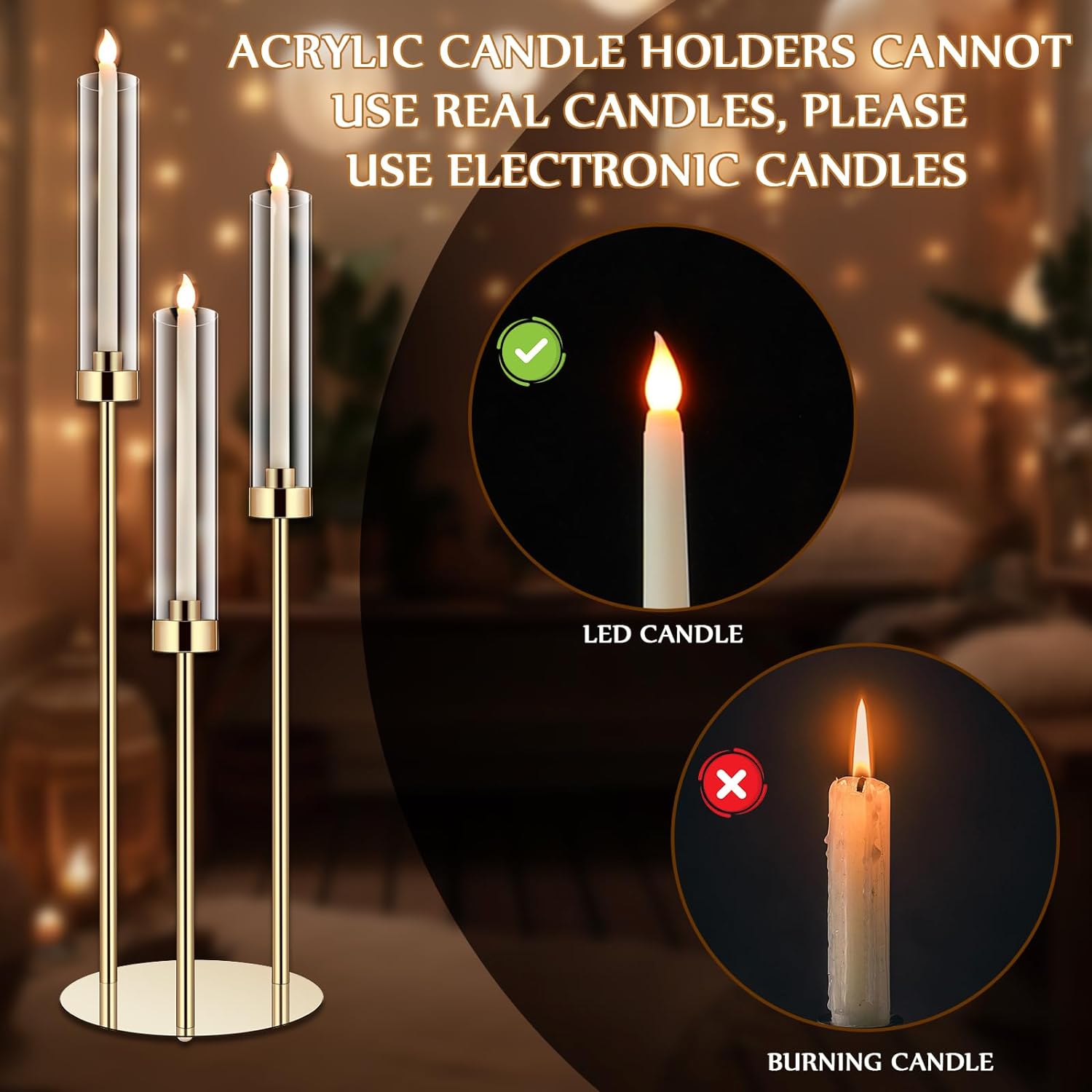 1 Set Acrylic Candelabra Cente - đánh giá và giá Centerpiece Stick