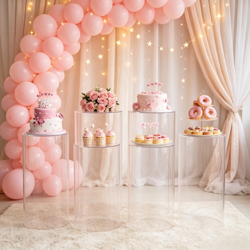 3/5Pcs White Cylinder Pedestal - đánh giá và giá Event Party