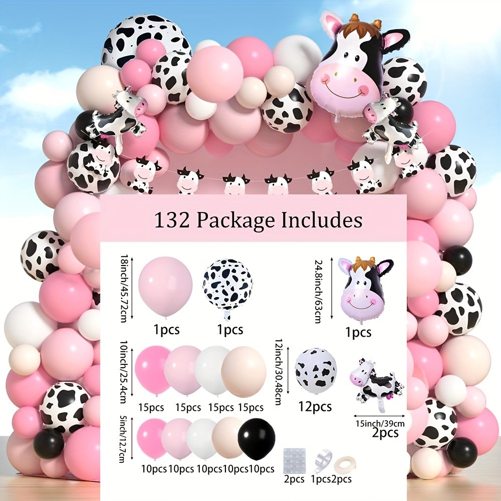 132PCS Cow Balloon Wreath Arch - đánh giá và giá Balloon Arch Kit