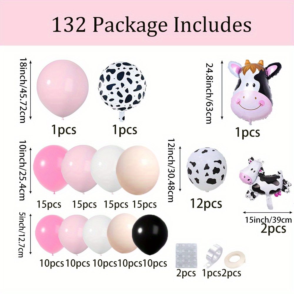132PCS Cow Balloon Wreath Arch - đánh giá và giá Balloon Arch Kit